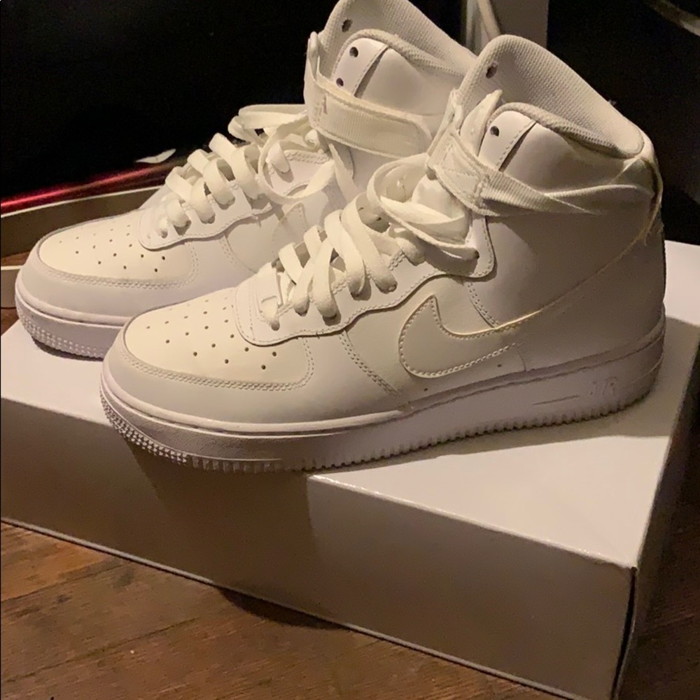 Nike white high top sneakers